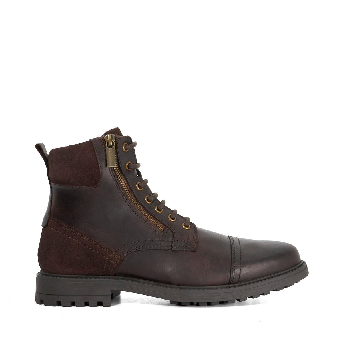 Dune Lo Cayden Combat Boots Lace Up Low Heel