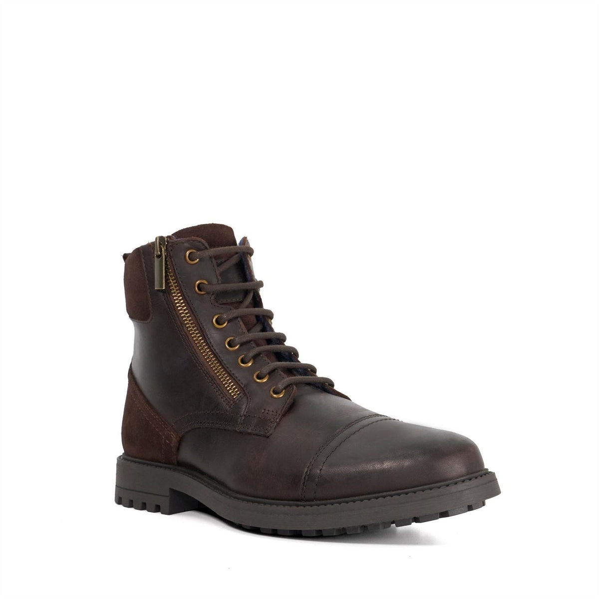 Dune Lo Cayden Combat Boots Lace Up Low Heel