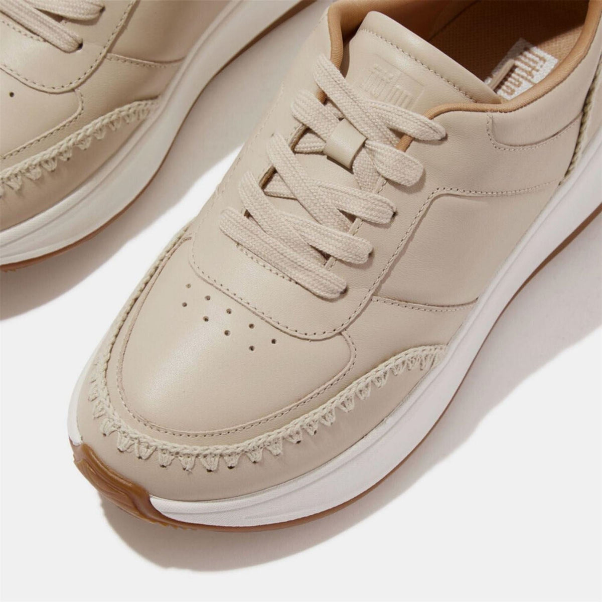 Fit Flop Mode Crochet Stitch Leather Flatform Trainers