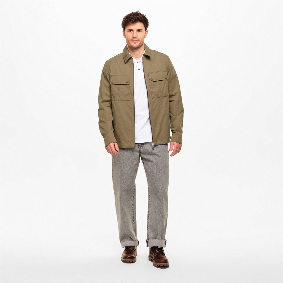 Belstaff Mens Stride Zip Collar Long Sleeve Overshirt