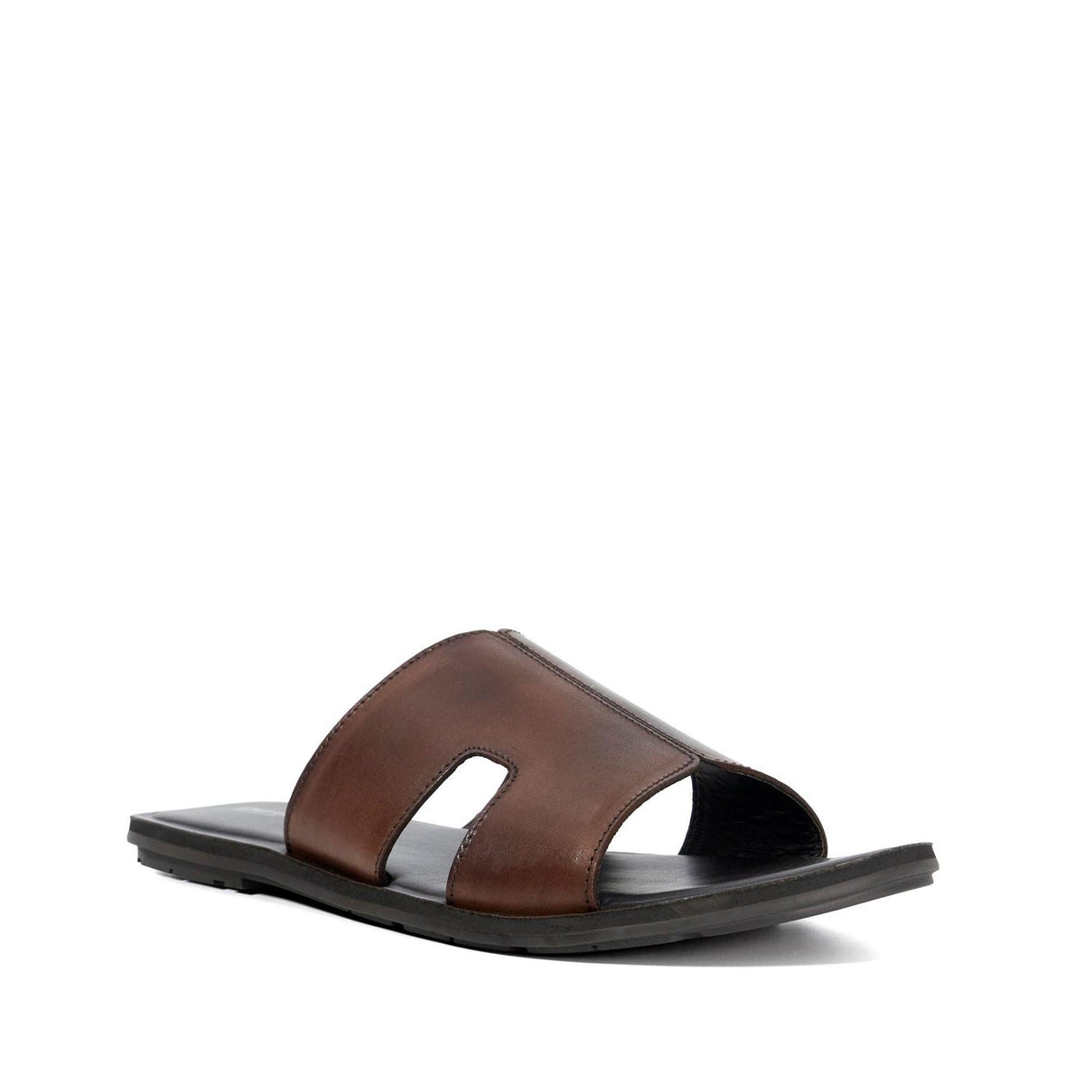 Dune Men's Itos Leather Flat Sandals Open Toe Flat Sandals