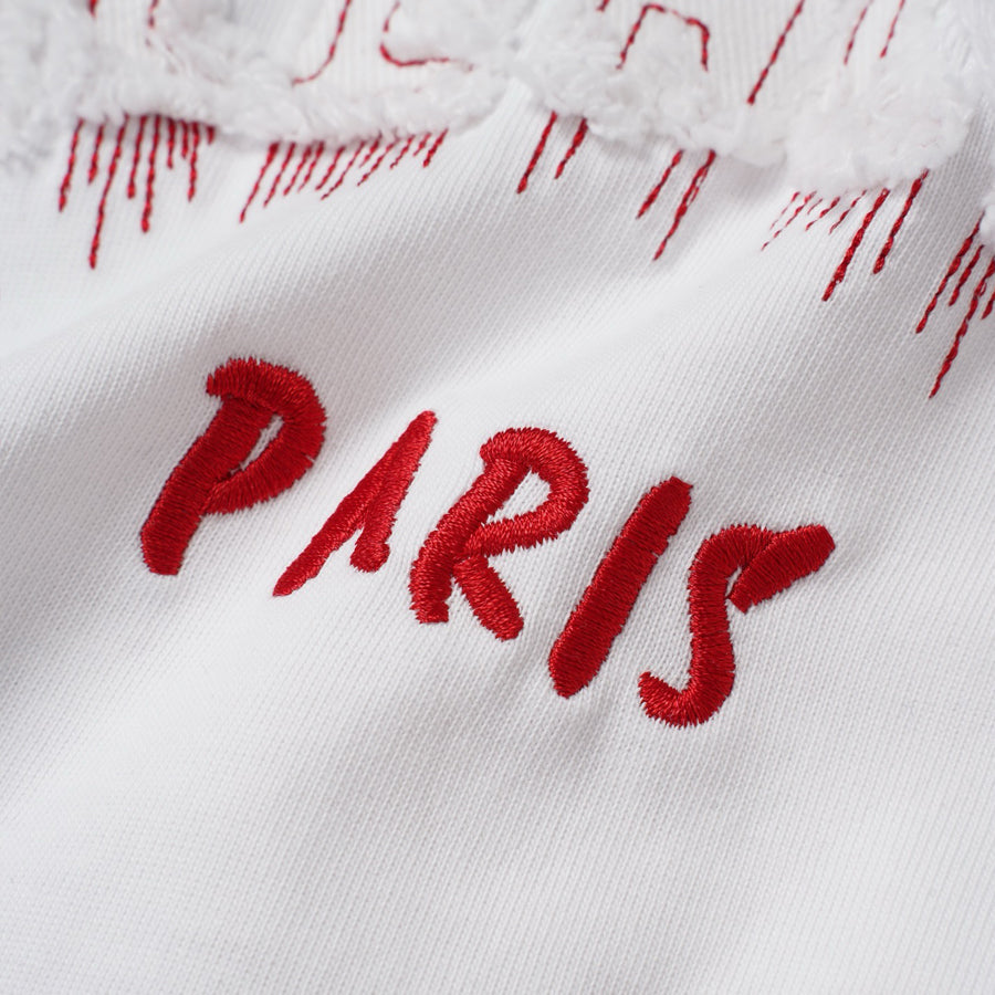 Balenciaga Paris Arched Logo T-Shirt in Black & Red