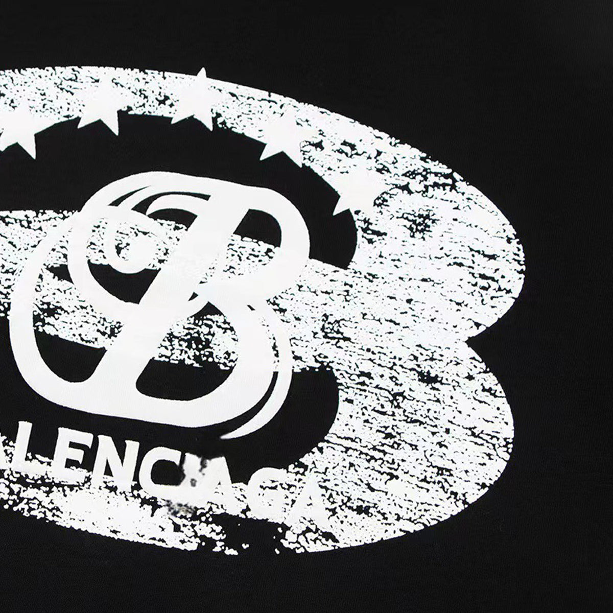 Balenciaga Vintage Star Emblem T-Shirt in Black & White