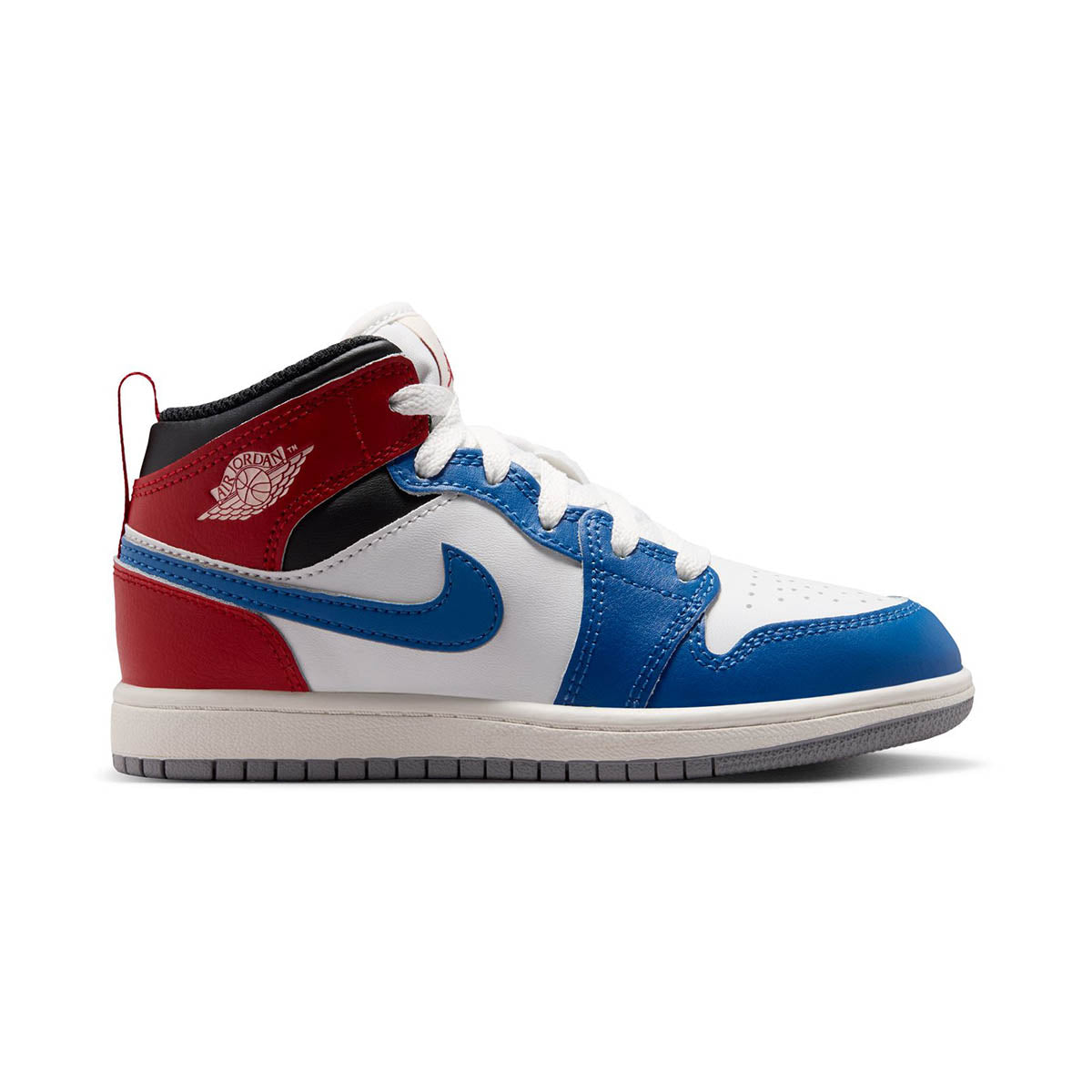 Jordan 1 Mid 'True Blue Varsity Red' Little Kids' Shoes