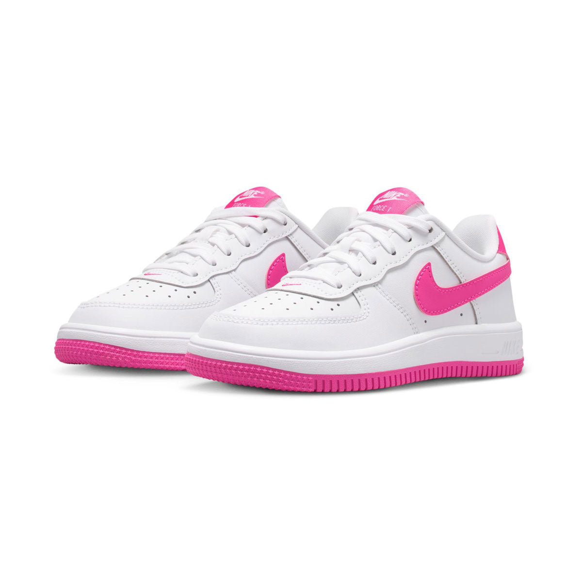 Nike Force 1 Low 'White Laser Fuchsia' Little Kids' Shoes