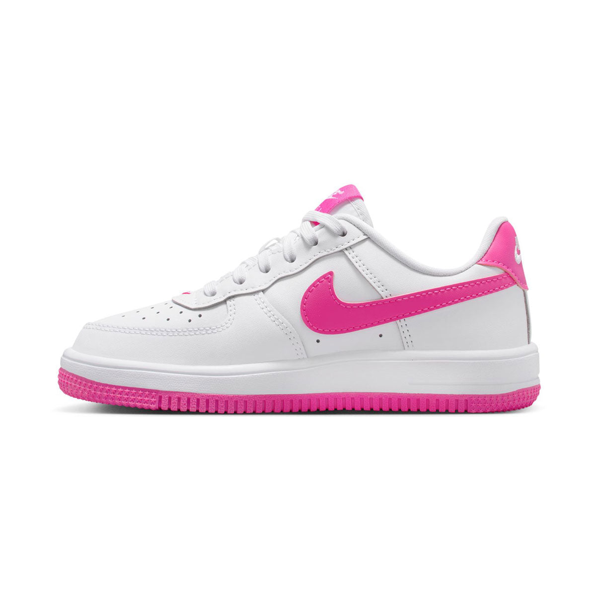 Nike Force 1 Low 'White Laser Fuchsia' Little Kids' Shoes