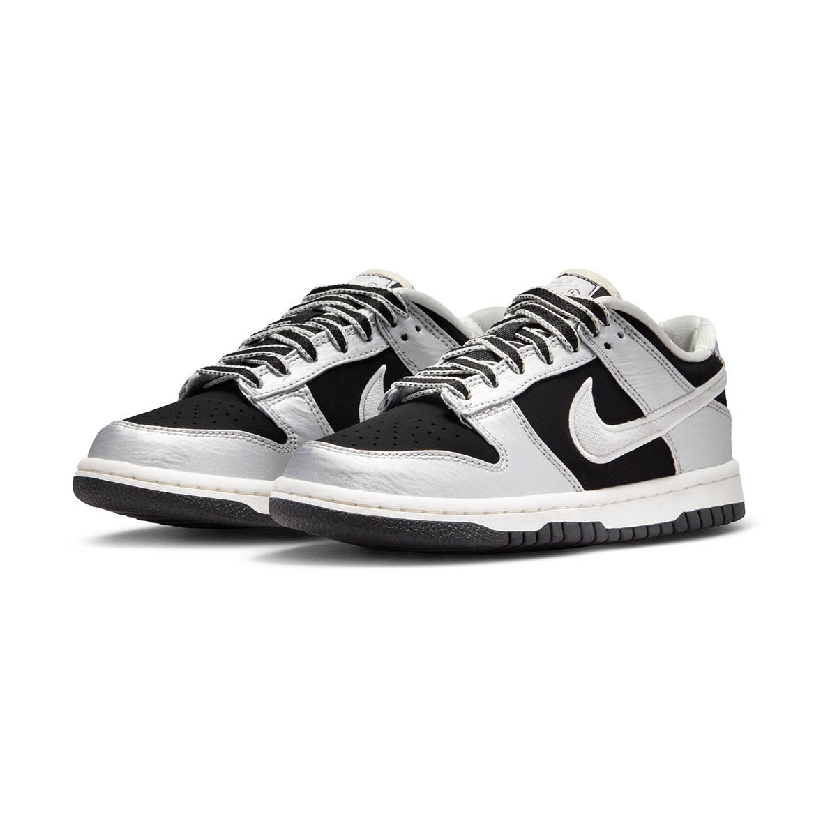 Nike Dunk Low LV8 'Metallic Silver Black Sail' Big Kids' Shoes