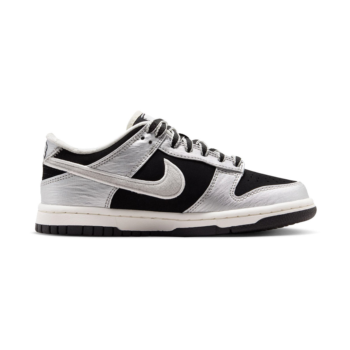 Nike Dunk Low LV8 'Metallic Silver Black Sail' Big Kids' Shoes