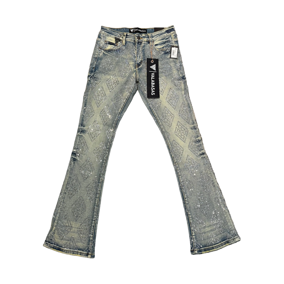 Valabasas Light Blue Jean Logo Bling
