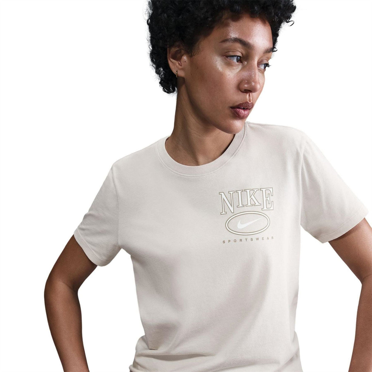 Nike Logo Print Wordmark Crew Neck Short Sleeve Jersey T-Shirt