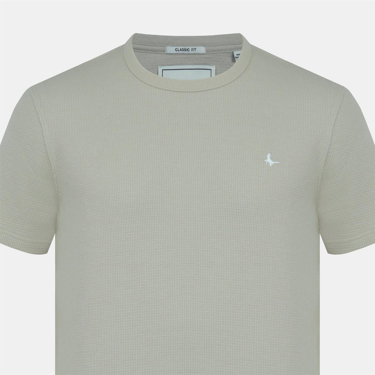 Jack Wills Texture Cotton Short Sleeve Crew Neck Embroidered T Shirt