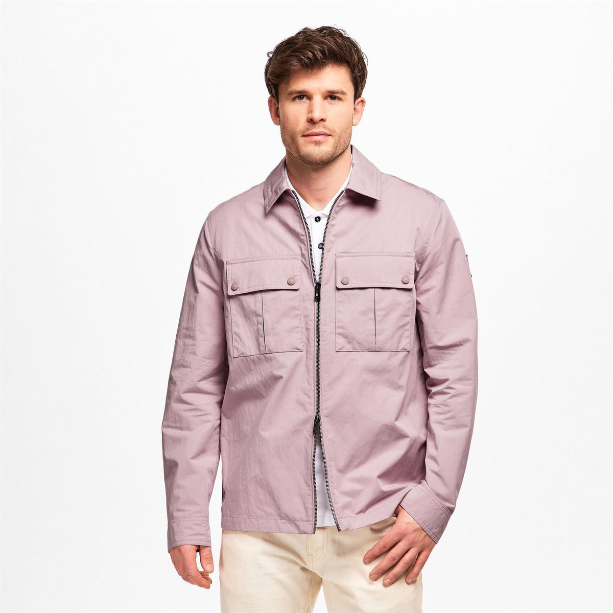 Belstaff Mens Stride Zip Collar Long Sleeve Overshirt