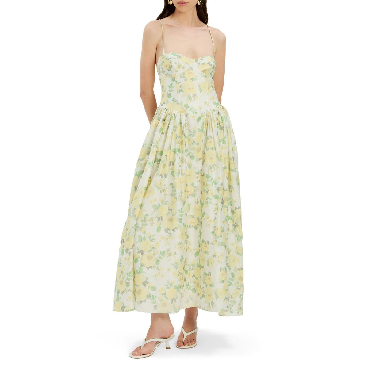 Bardot Womens Estie Printed Floral Cotton Evening Maxi Dress