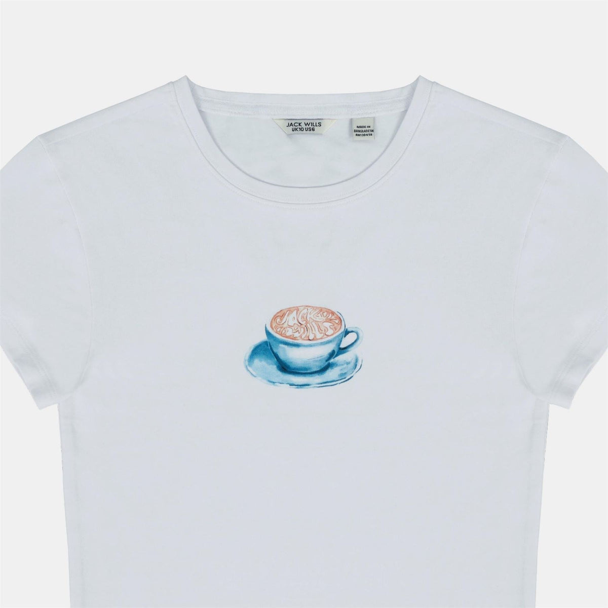 Jack Wills Graphic Cotton Short Sleeve Crew Neck Print Crop Top