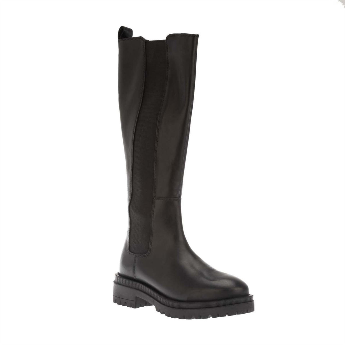 Dune Elasticated Leather Knee High Boots