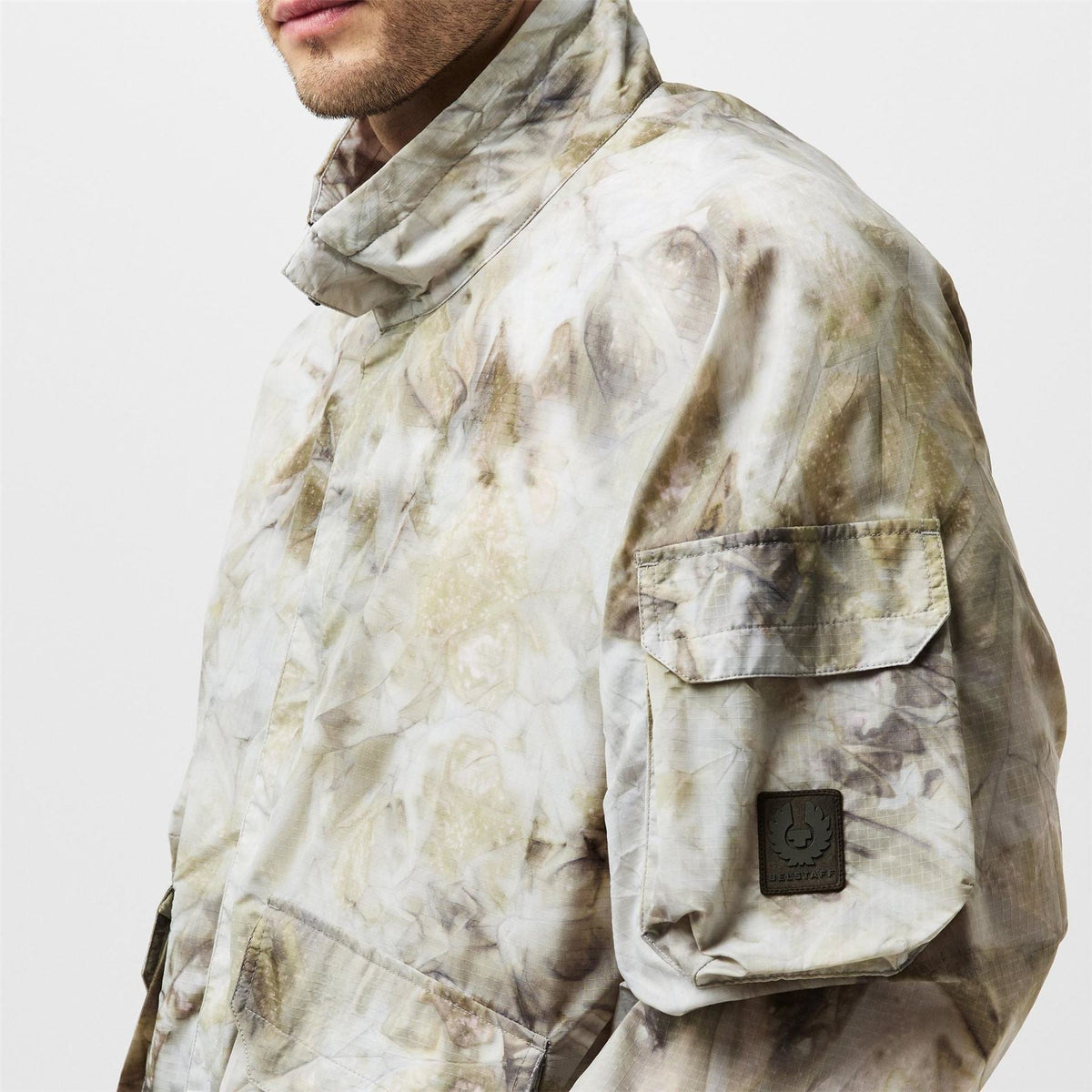 Belstaff Mens Lough Camo Long Sleeve Field Jacket