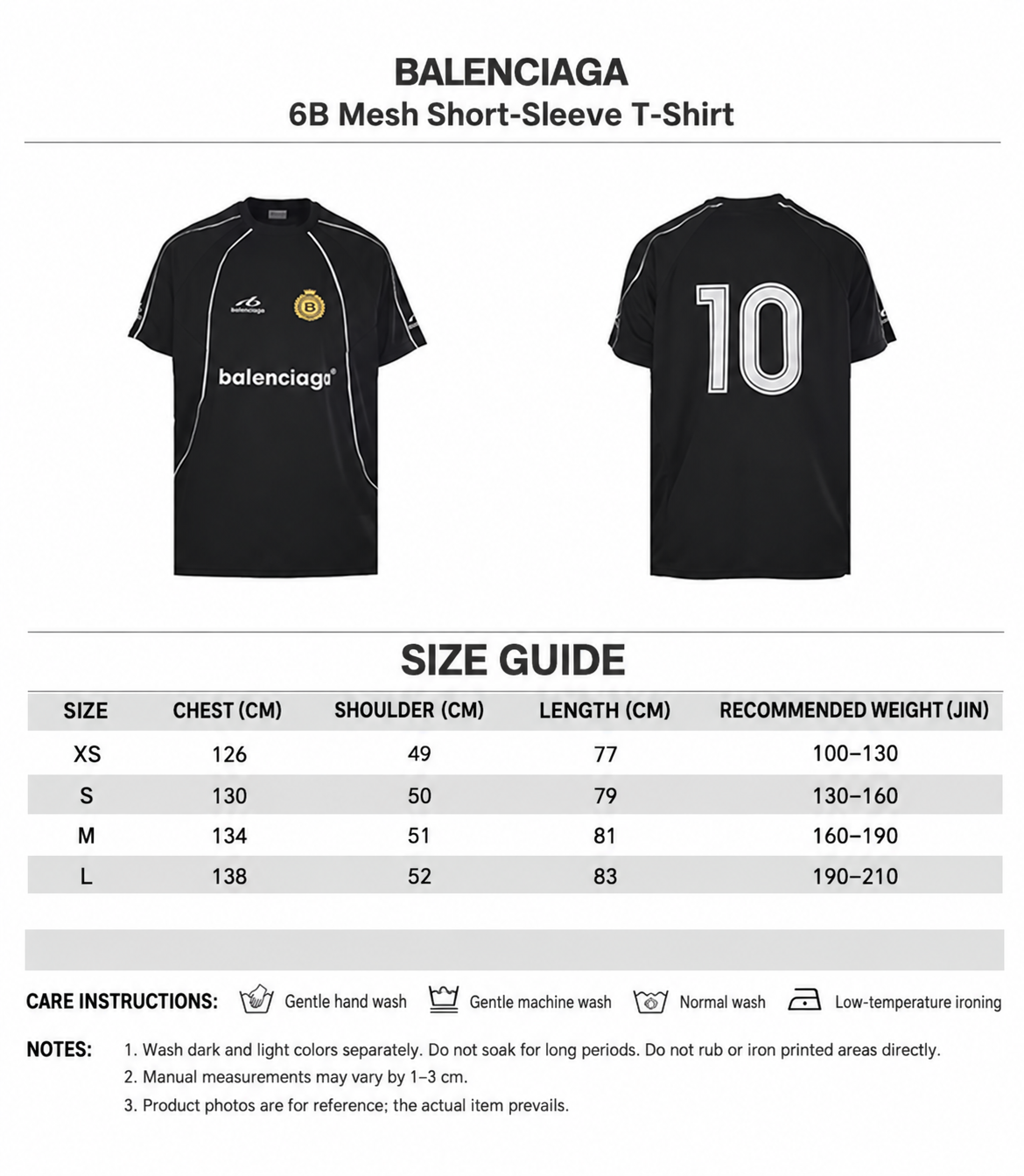 Balenciaga Soccer Jersey Crest T-Shirt in Black & Blue