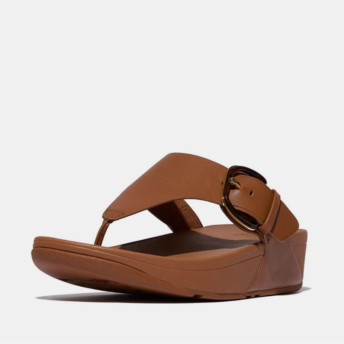 Fit Flop Resin Buckle Leather Toe Post Sandals
