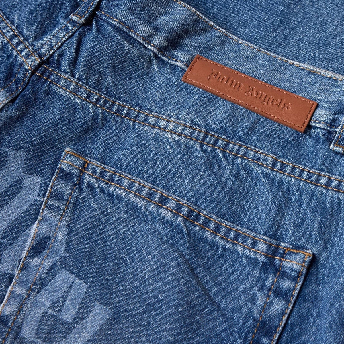 Palm Angels Mens Wide Leg Jeans