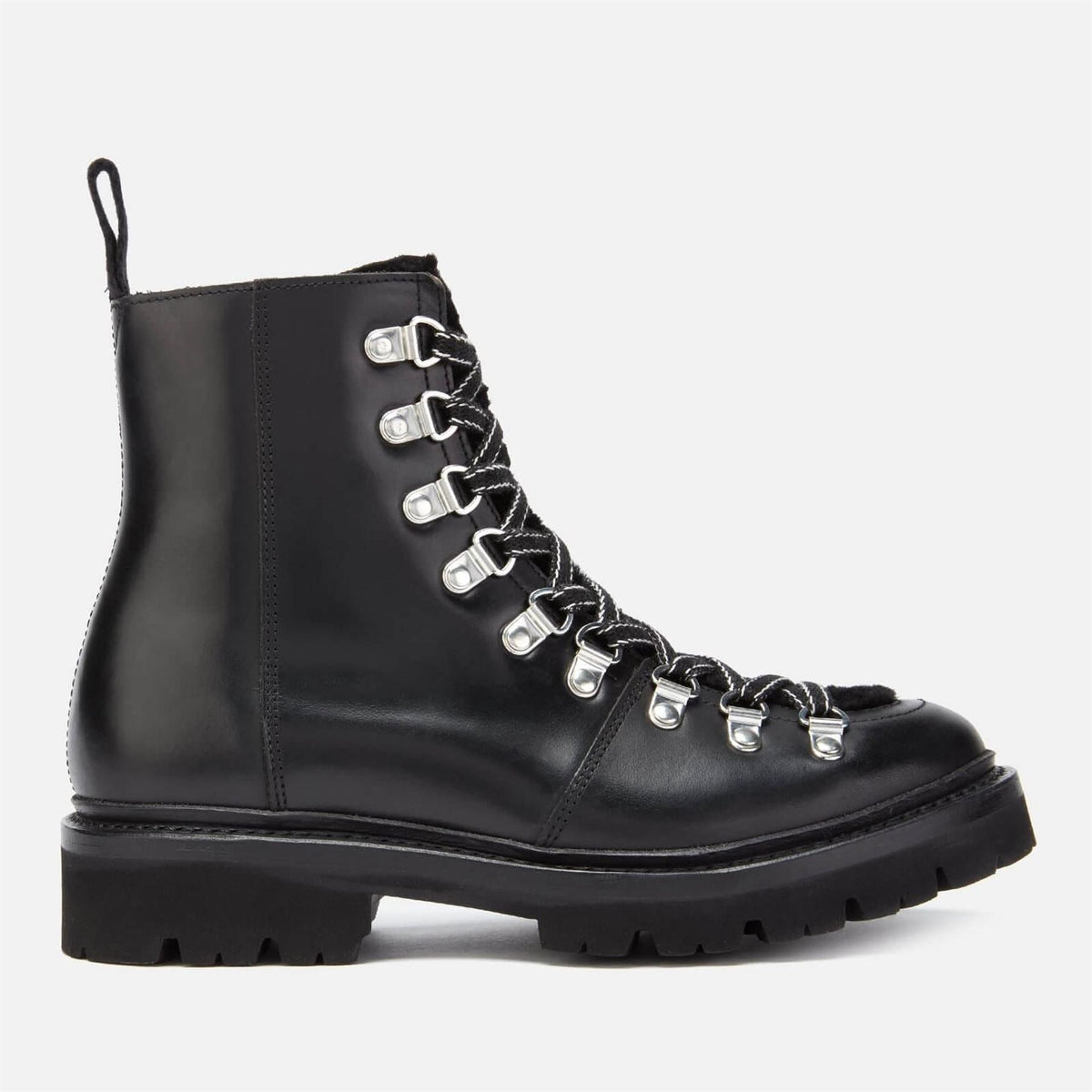 Grenson Leather Shearling Hiking Style Boots