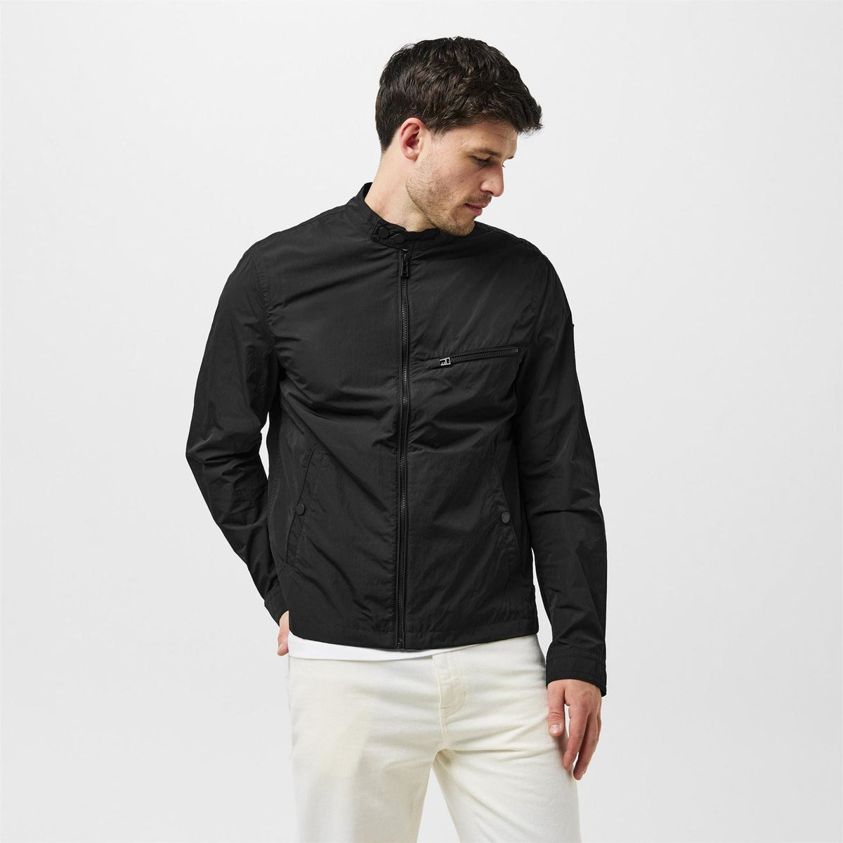 Belstaff Mens Walkham Long Sleeve Full Zip Bomber Jacket
