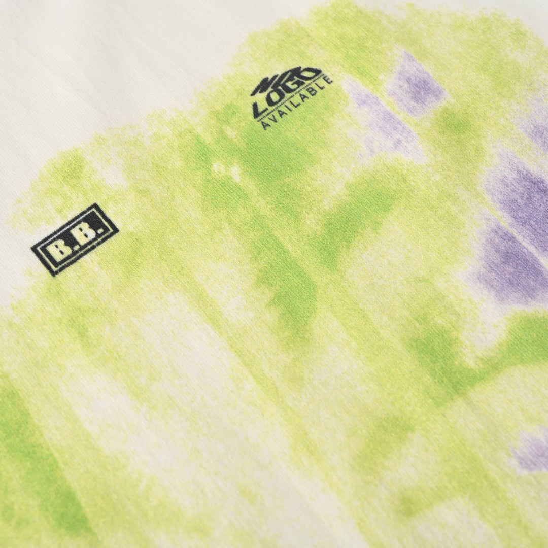 Balenciaga Watercolor Garden Print Mock Neck T-Shirt in White